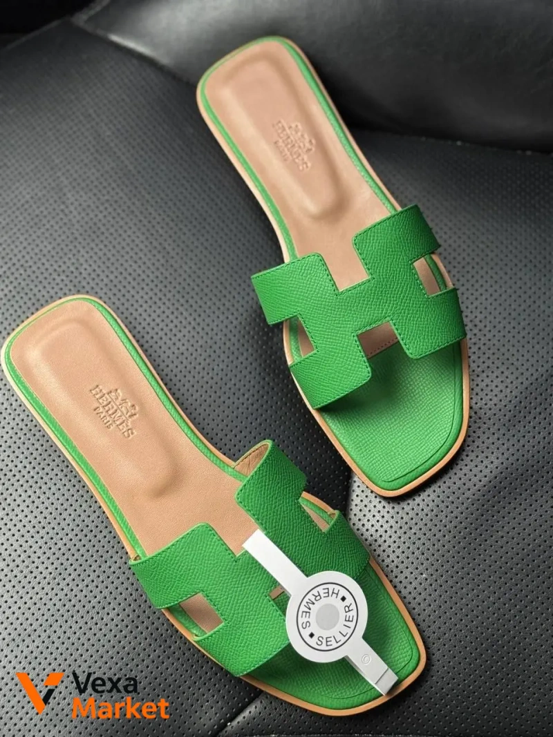 Шльопанці Hermes шкіра/замша — фото 2
