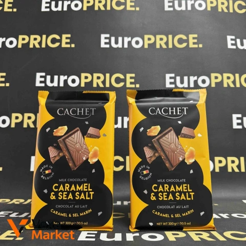 Шоколад Cachet Milk Chocolate Caramel & Sea Salt 300г