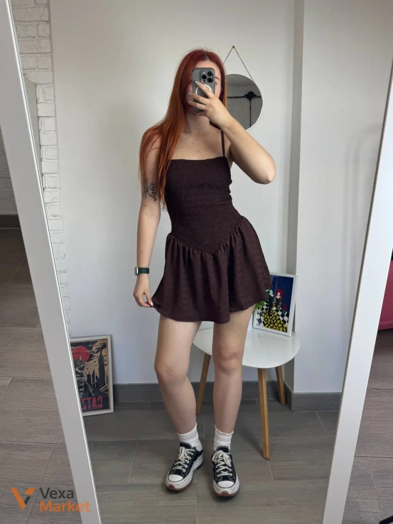 Шоколадна сукня S-M — фото 7