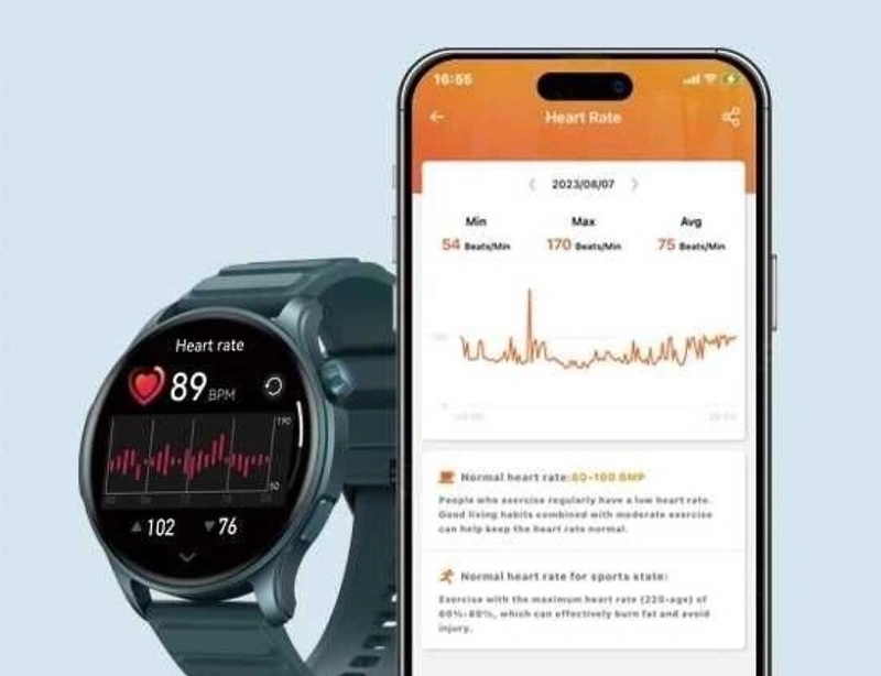 Смарт-годинник Zeblaze Btalk 3 Pro з моніторингом здоров'я (синій) — фото 2