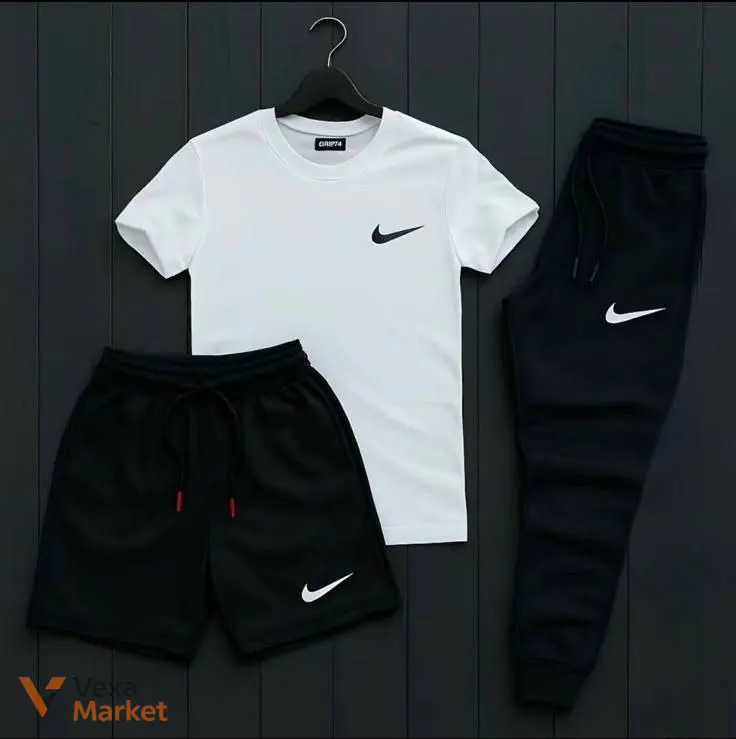Спортивный костюм Nike Трійка (Штаны+Шорты+Футболка) — фото 2