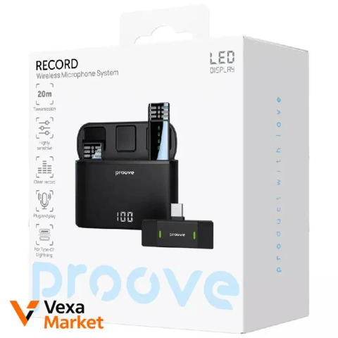 Беспроводной петличный микрофон Proove Record Type-C + Lightning