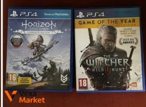 Игры для PS4 Horizon Zero Dawn Complete Edition и The Witcher 3: Wild Hunt Game of the Year Edition