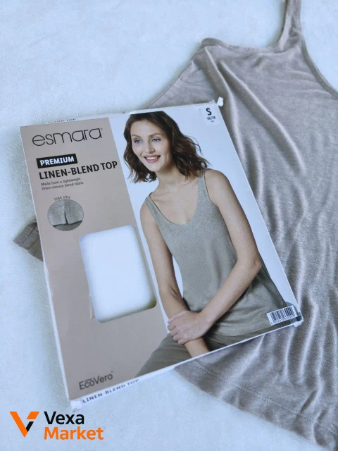 Esmara Premium Linen-Blend Top женская майка S/M лен вискоза