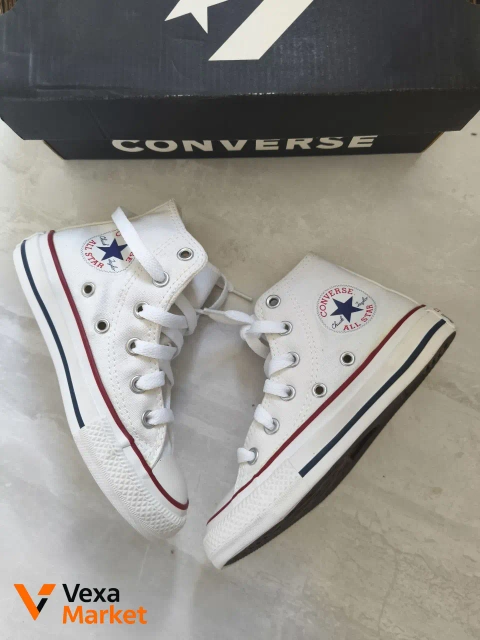 Converse All Star белые детские кеды