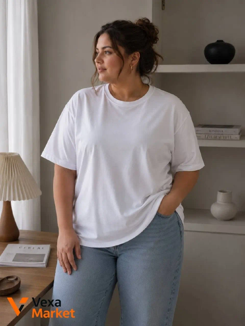 Базова футболка Massimo Dutti біла XL-3XL