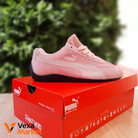 Женские кроссовки Puma замша розовые