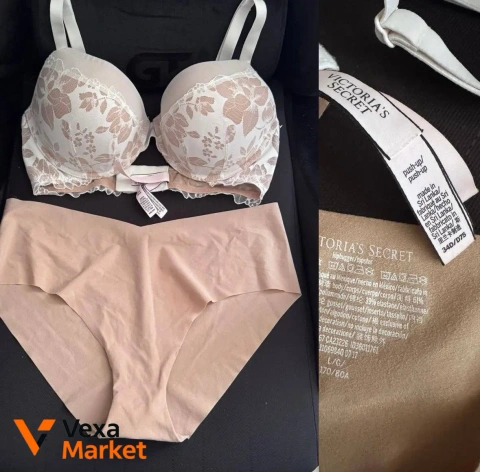 Комплект Victoria's Secret: бюстгальтер 75/BC и трусики L