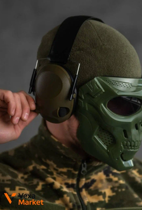Активні тактичні навушники Tactical 6S чорні/олива
