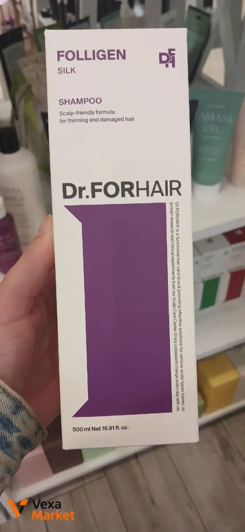 Dr.FORHAIR Folligen Silk Shampoo для сухого и поврежденного волосся, 500 мл