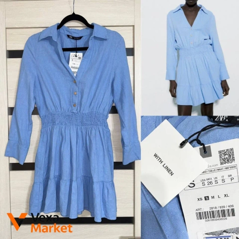 Платье Zara из льна, размер S