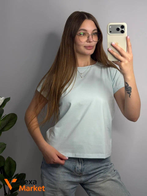 Базовая футболка из 100% хлопка, мятный цвет