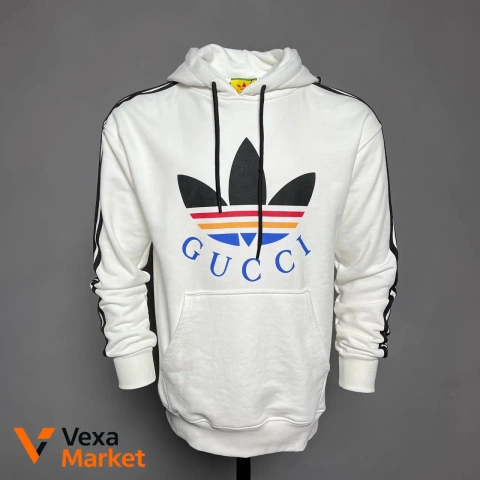 Худі Gucci&Adidas біле розмір 2XL