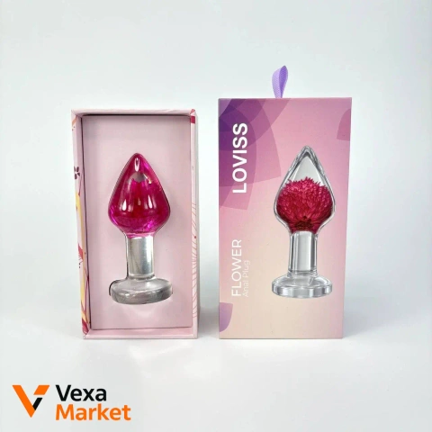LOVISS Flower Anal Plug с настоящим цветком внутри