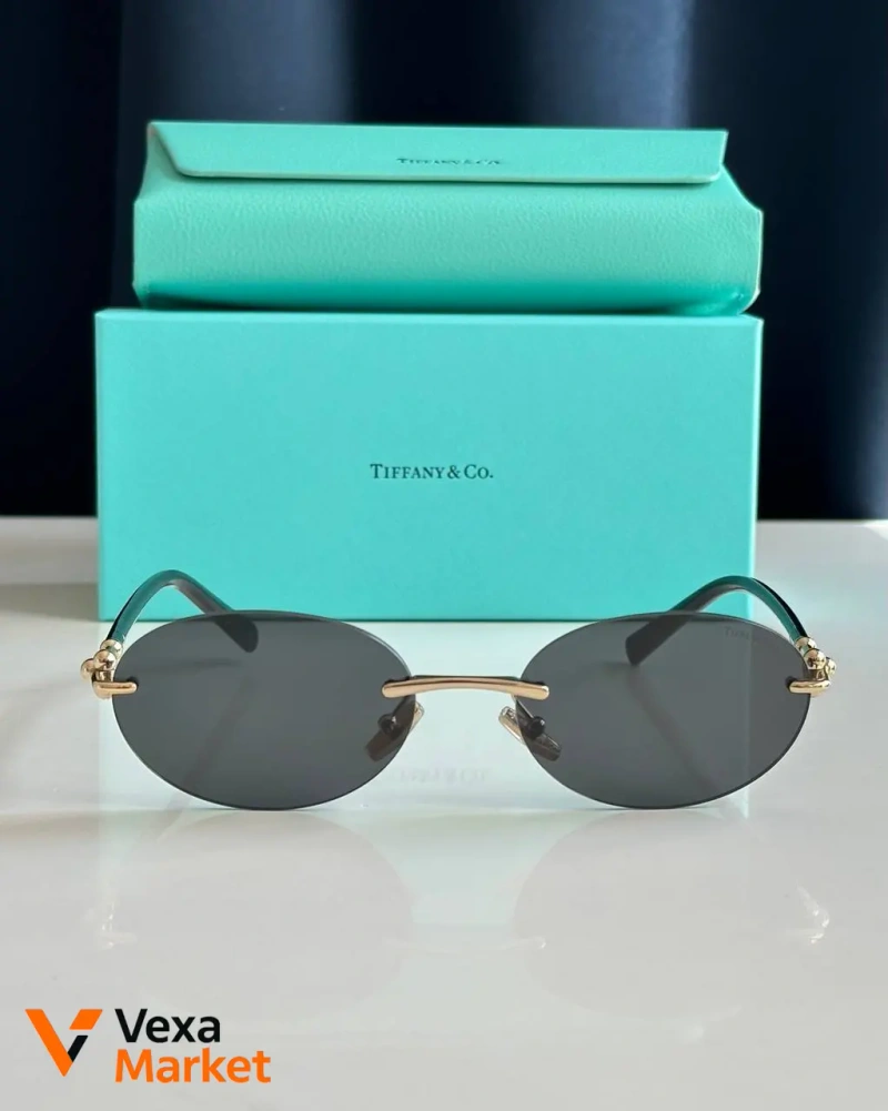 Tiffany & Co. Oval Sunglasses TF 3104D Gold/Dark Grey — фото 2