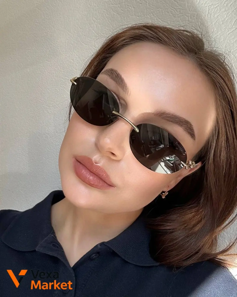 Tiffany & Co. Oval Sunglasses TF 3104D Gold/Dark Grey — фото 5