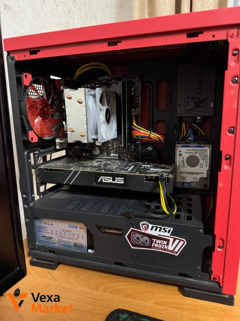 Игровой ПК GTX 1060 6GB, Ryzen 5 2600X, 16GB DDR4, SSD 120GB + HDD 1TB, Монитор LG 24 дюйма — фото 3