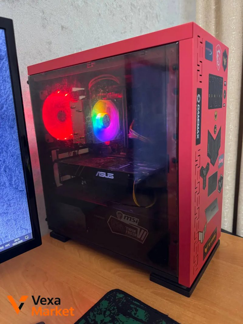 Игровой ПК GTX 1060 6GB, Ryzen 5 2600X, 16GB DDR4, SSD 120GB + HDD 1TB, Монитор LG 24 дюйма — фото 5