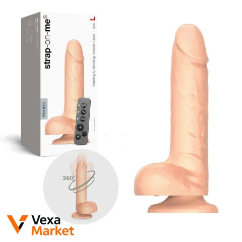 Strap-on-me Realistic Vibrating & Rotating Dildo L