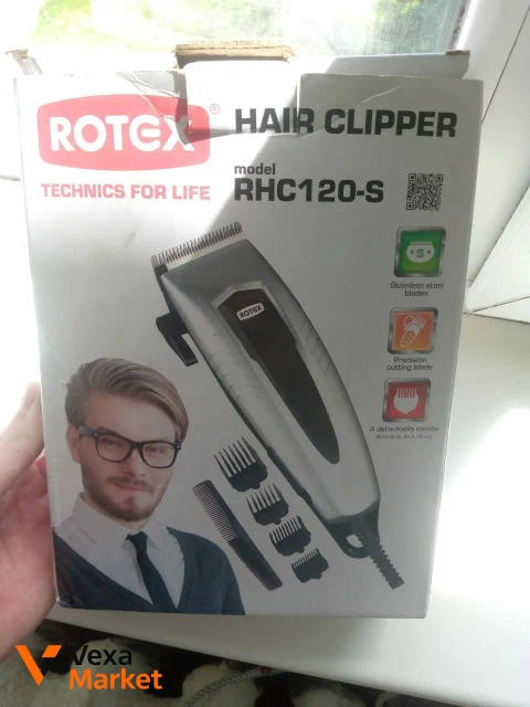 Машинка для стрижки Rotex RHC120-S с 4 насадками и гребнем