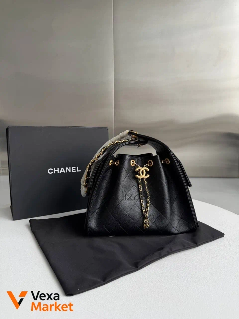 Chanel Hobo 25 черная зернистая кожа