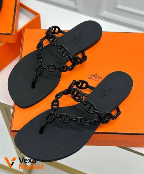 Шльопанці Hermes чорні