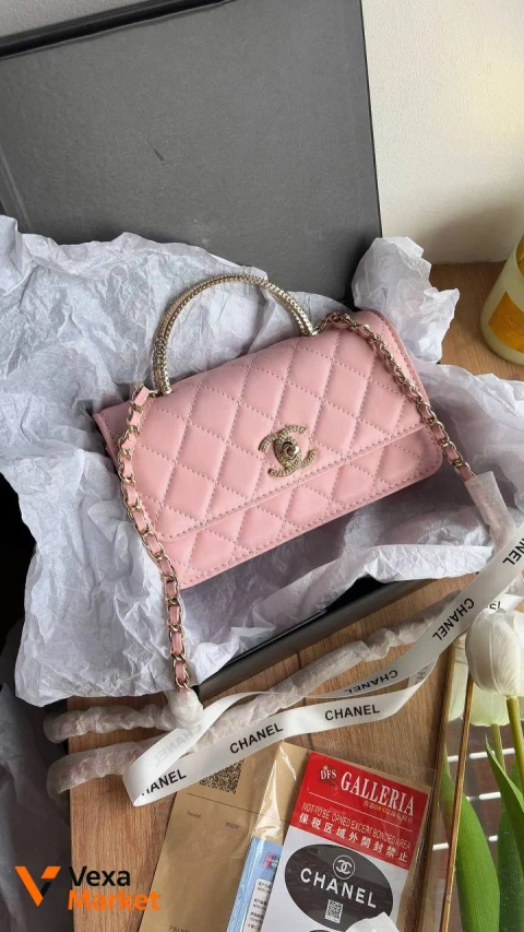 Chanel Wallet рожевий, гладка шкіра
