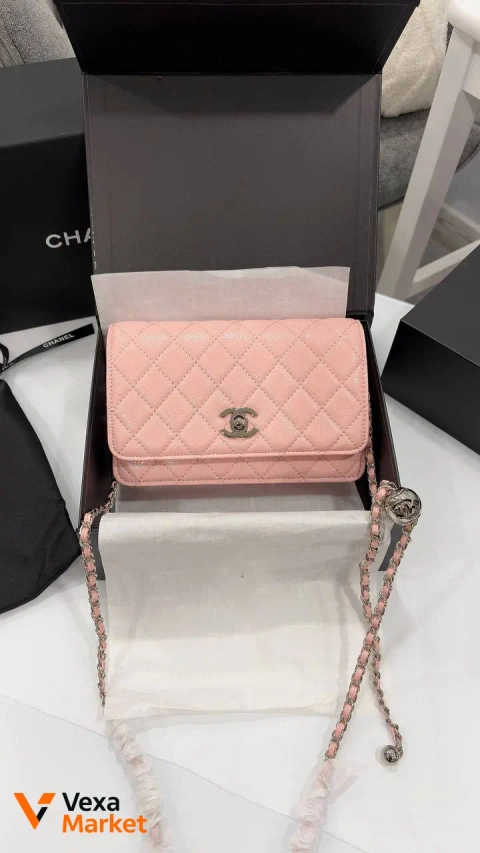 Chanel Wallet зерниста шкіра рожевий