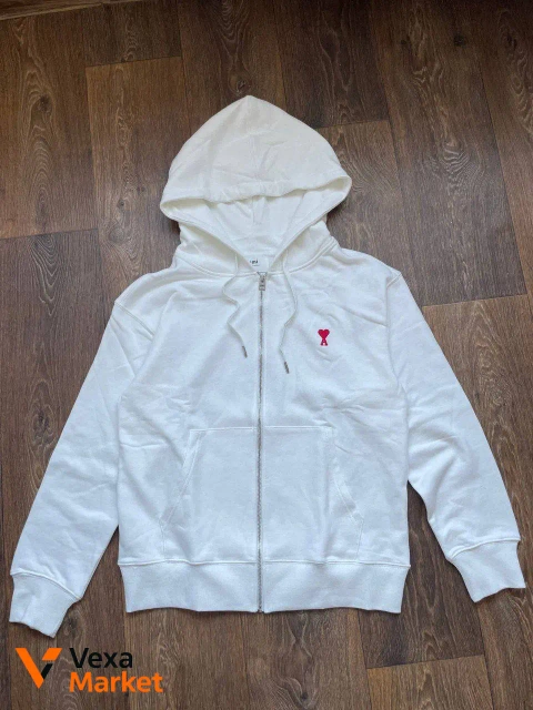 Zipper Hoodie Ami Paris L White