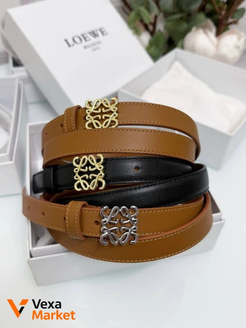 Ремінь LOEWE шкіряний 2 см з брендовим пакуванням