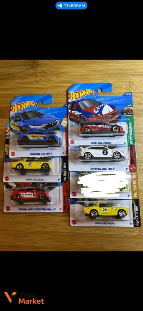 Hot Wheels Honda Civic Type R, Honda S2000, Ford GT, Ford Mustang Shelby GT500