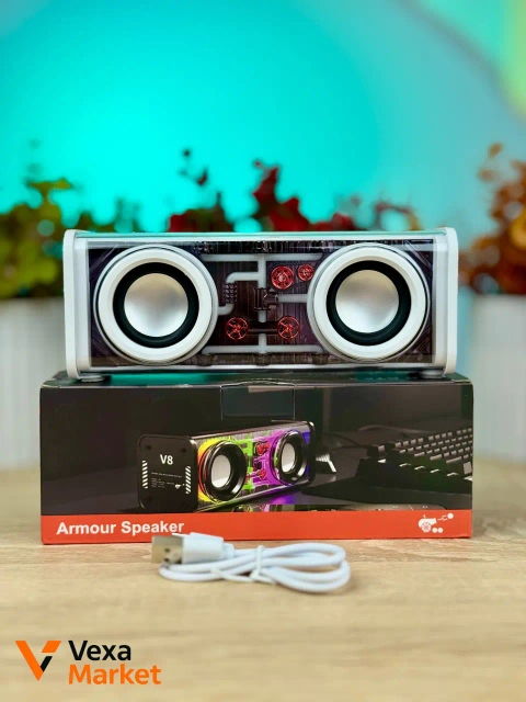 Стильна колонка V8 Armour Speaker з підсвічуванням