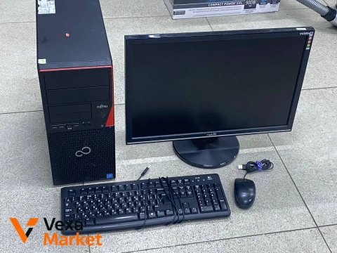 ПК Fujitsu + Монитор Asus VW225, Core i3-4130, 8GB RAM, 120GB SSD, 500GB HDD