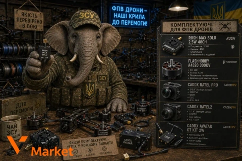 FPV дроны: Caddx Ratel Pro, Caddx Ratel 2, Rush Max Solo 2.5W, FlashHobby A4320 300KV