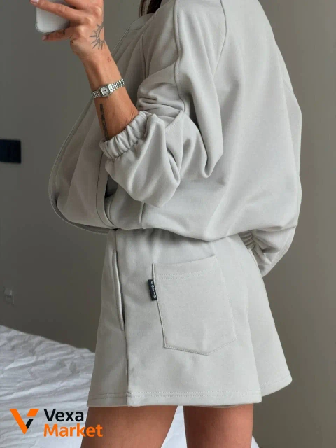 Костюм жіночий oversize бомбер та шорти з турецької петлі