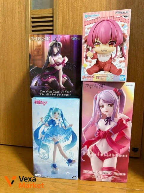 Збірний лот фігурок: Overlord Albedo, Hololive Houshou Marine, Hatsune Miku, BiCute Ribbons Figure