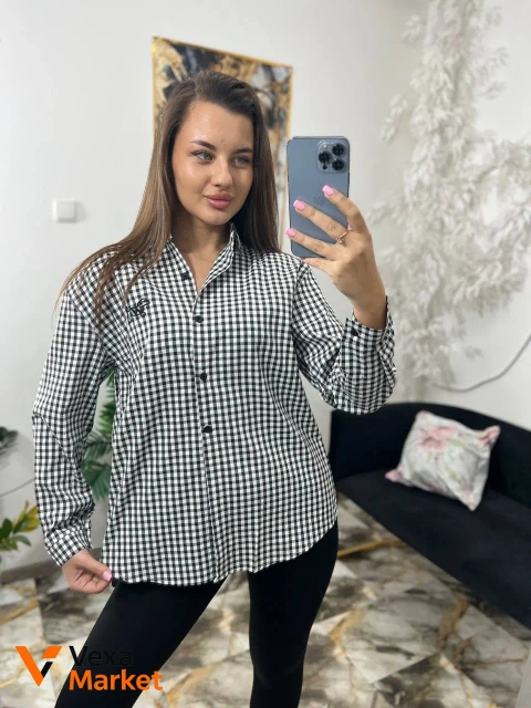 Рубашка в клетку унисекс