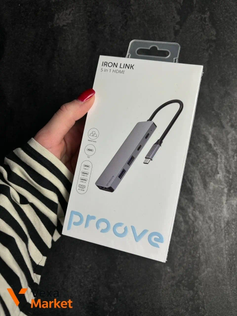 Type-C Хаб Proove Iron Link 5 in 1 (2*Type-C + 2*USB3.0 + HDMI)