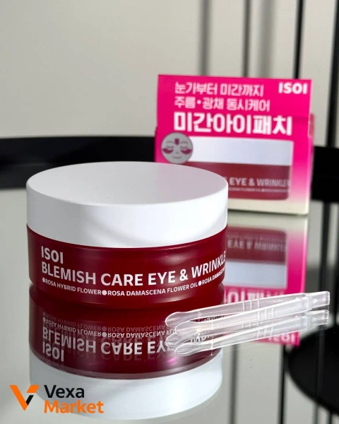 ISSOI Blemish Care Eye & Wrinkle Patch гідрогелеві патчі для очей з рожевою водою