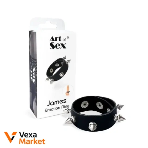Ерекційне кільце з шипами з натуральної шкіри "James" Art of Sex
