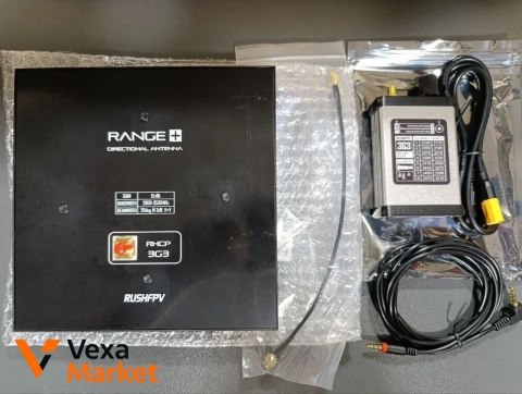 Комплект відеоприймач RUSHFPV 3.3GHz VRX 16CH без DVR з патч-антеною RUSHFPV 3.3G RHCP 15dBi