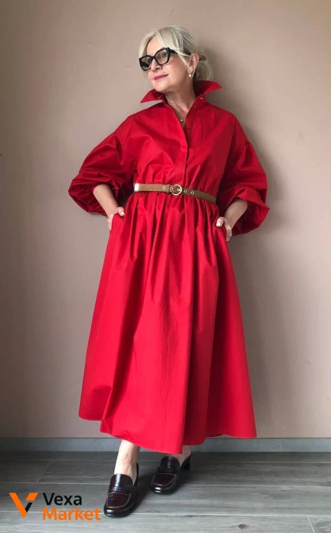 MaxMara Studio Сукня бавовняна червона розмір 44