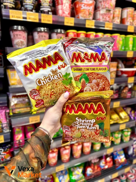 Локшина MAMA Big Pack 90г (Куряча, Том Ям, Кремовий Том Ям)