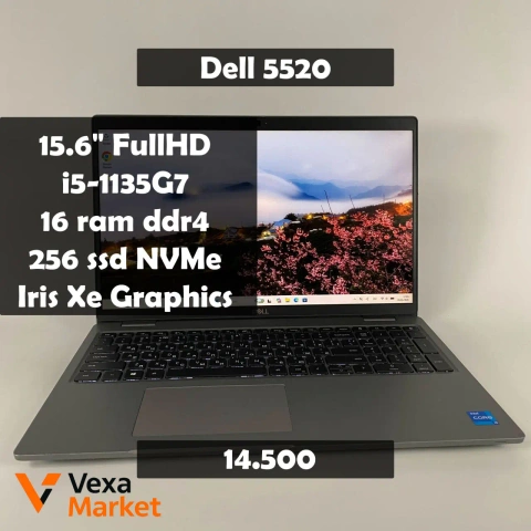 Ноутбук Dell Latitude 5520 15.6" FullHD, Intel Core i5-1135G7, 16GB DDR4, 256GB SSD NVMe