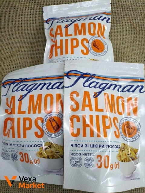 Flagman Salmon Chips - чипсы из кожи лосося