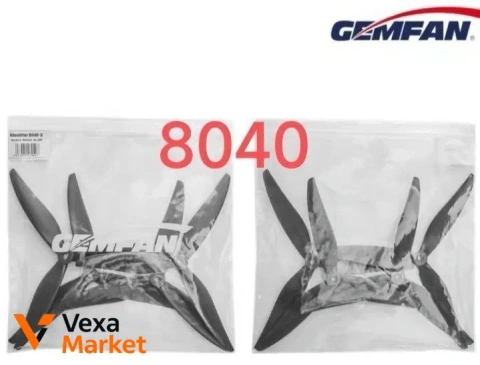 Gemfan 8040-3 Black Reinforced PC 8" 2L+2R (CW+CCW) пропелери