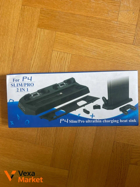 Вертикальна підставка DOBE для PlayStation 4 Slim/Pro з охолодженням та зарядкою