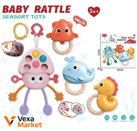 Набор погремушек Baby Rattle Sensory Toys для детей от 3 месяцев