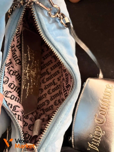 Сумка Juicy Couture блакитна велюрова