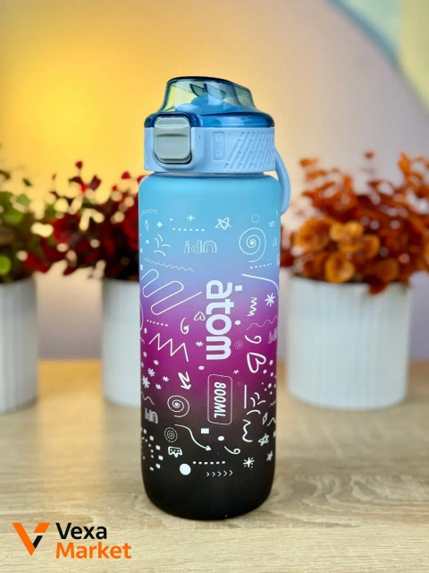 Бутылка для воды Atom 800 мл с трубочкой